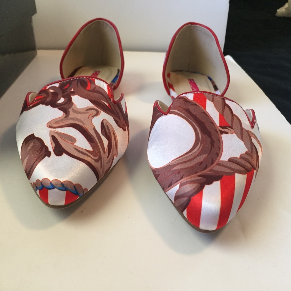 ChineseLaundry D’orsay Nautical Print Fabric Flats